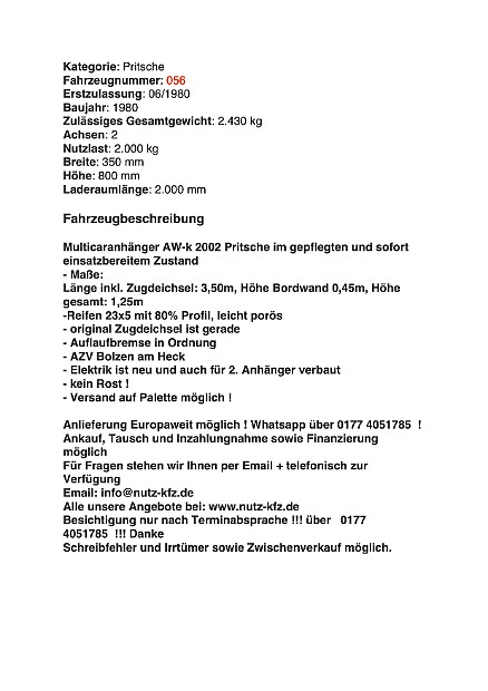 Multicaranhänger AW-K 2002 (Nr: 56)