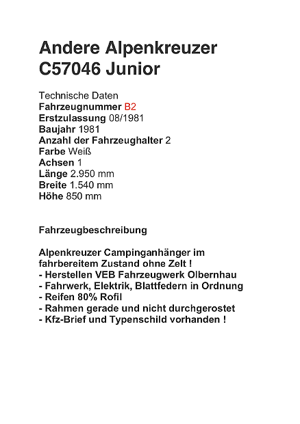 Alpenkreuzer C57046 Junior (Nr: B2)