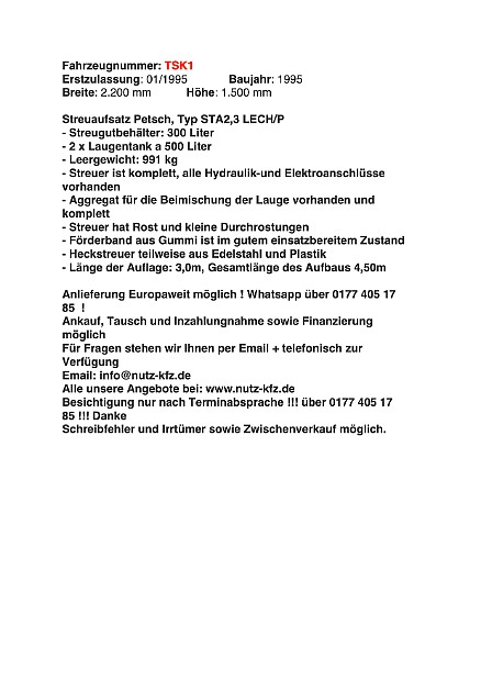 Pietsch Streuaufsatz m Laugenzusatz WINTERDIENST