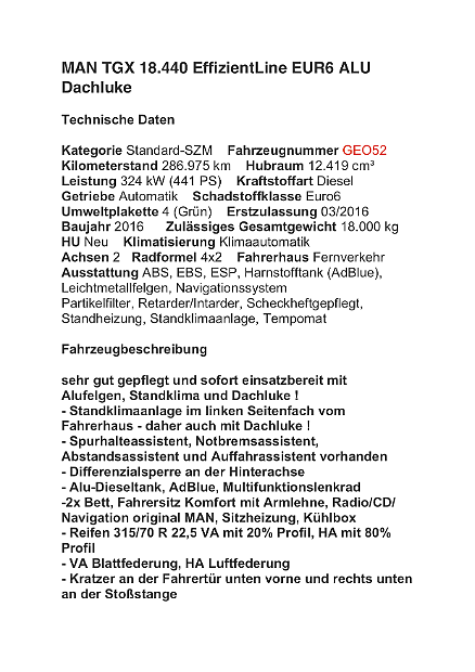 MAN TGX 18.440 EffizientLine (Nr: GEO52)